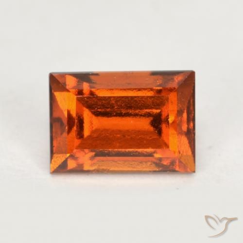 1.10 ct Orange Hessonite Garnet Stone, Natural Hessonite Garnet in Baguette Facet Shape for Sale