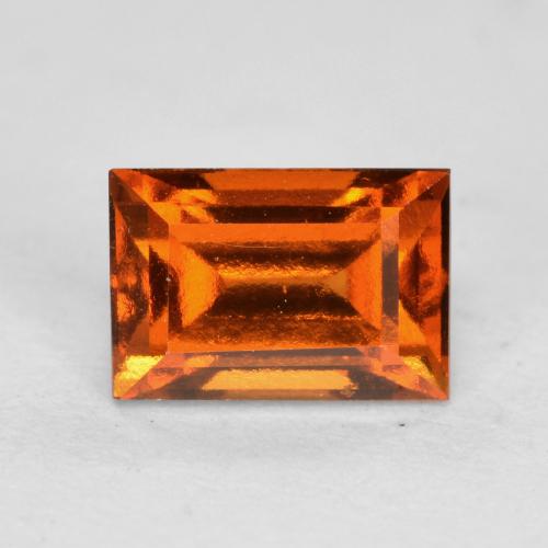 Reddish Orange Hessonite Garnet Gem - 1.2ct Baguette Facet (ID: 566205)