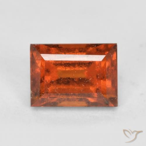 1.02 ct Orange Hessonite Garnet Stone, Natural Hessonite Garnet in Baguette Facet Shape for Sale