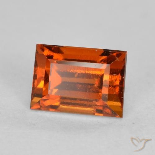 1.05ct Natural Deep Orange Hessonite Garnet, Baguette, VS