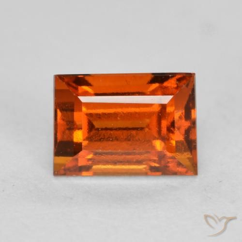 1.05 ct Orange Hessonite Garnet Stone, Natural Hessonite Garnet in Baguette Facet Shape for Sale