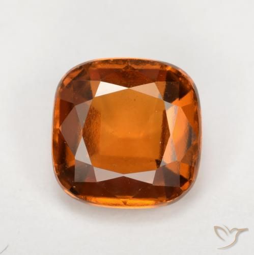 1.78ct Natural Deep Orange Hessonite Garnet, Cushion, VS