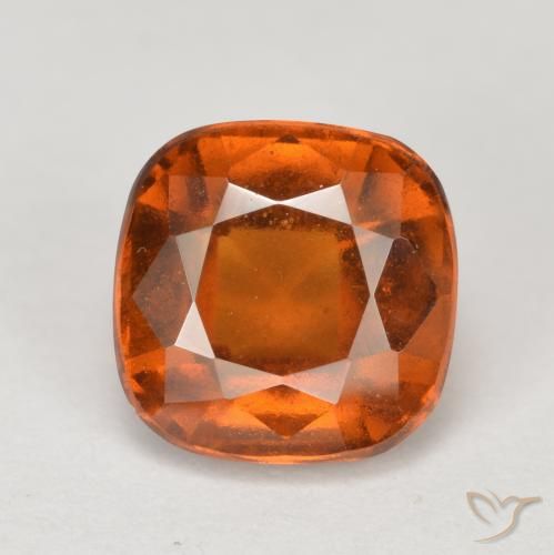 2.21ct Natural Medium-Dark Orange Hessonite Garnet, Cushion, VS