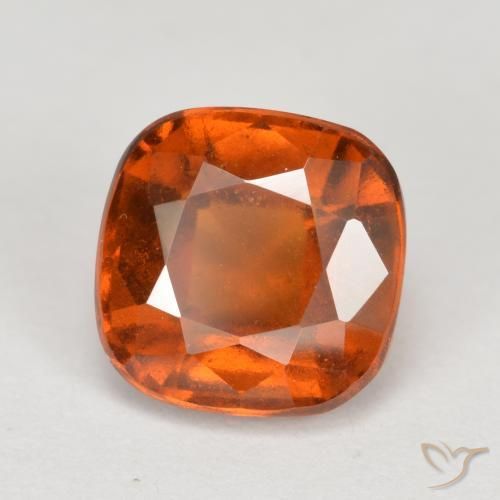 2.21 ct Orange Hessonite Garnet Stone, Natural Hessonite Garnet in Cushion-Cut Shape for Sale