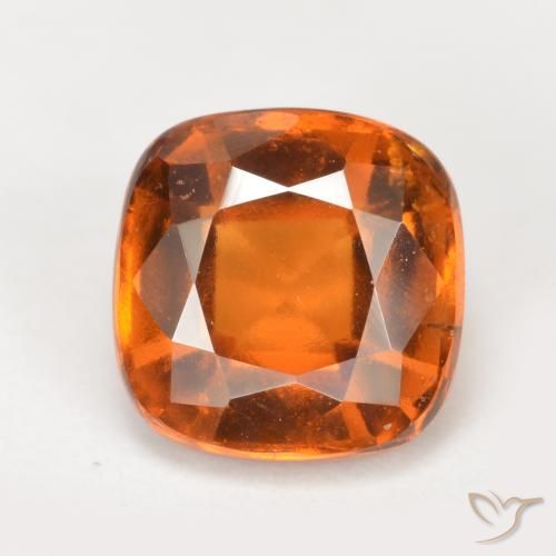 2.20ct Natural Deep Orange Hessonite Garnet, Cushion, VS