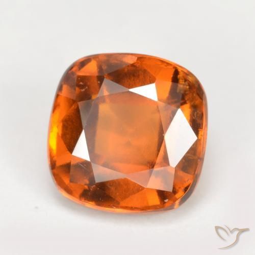 2.20 ct Orange Hessonite Garnet Stone, Natural Hessonite Garnet in Cushion-Cut Shape for Sale