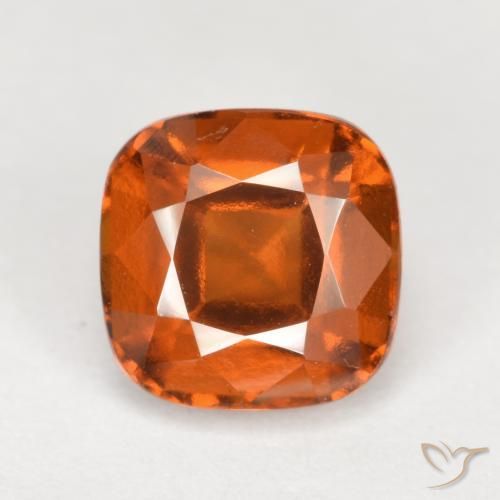 2.17ct Natural Amber Orange Hessonite Garnet, Cushion, VVS-VS