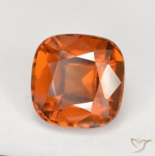 2.17 ct Orange Hessonite Garnet Stone, Natural Hessonite Garnet in Cushion-Cut Shape for Sale