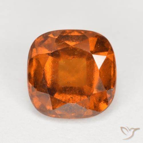 2.07 ct Orange Hessonite Garnet Stone, Natural Hessonite Garnet in Cushion-Cut Shape for Sale