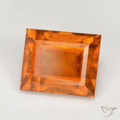 2.15 ct Orange Hessonite Garnet Stone, Natural Hessonite Garnet in Baguette Facet Shape for Sale