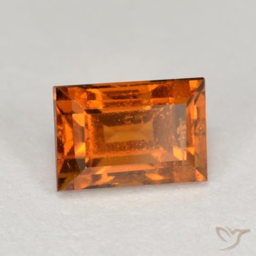 1.14 ct Orange Hessonite Garnet Stone, Natural Hessonite Garnet in Baguette Facet Shape for Sale