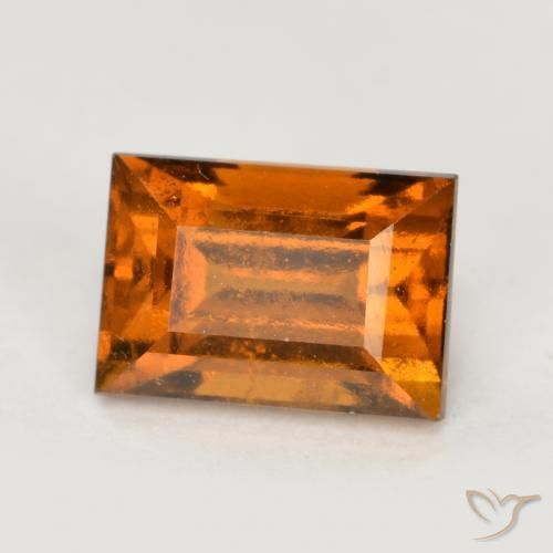 1.36 ct Orange Hessonite Garnet Stone, Natural Hessonite Garnet in Baguette Facet Shape for Sale