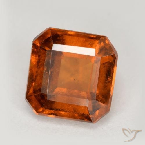 1.32 ct Orange Hessonite Garnet Stone, Natural Hessonite Garnet in Octagon Facet Shape for Sale