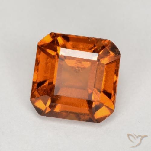 1.33 ct Orange Hessonite Garnet Stone, Natural Hessonite Garnet in Octagon Facet Shape for Sale