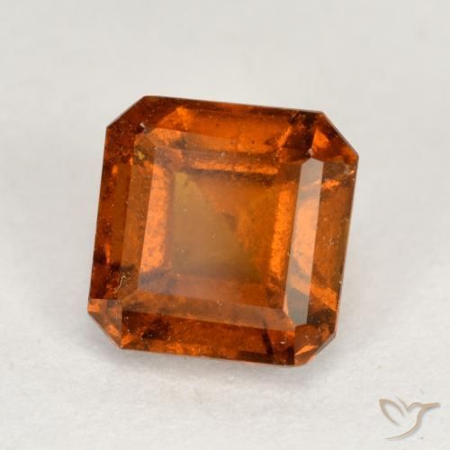 1.59 ct Orange Hessonite Garnet Stone, Natural Hessonite Garnet in Octagon Facet Shape for Sale