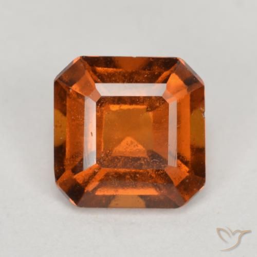 1.33ct Natural Medium-Dark Orange Hessonite Garnet, Emerald Cut, VS-SI