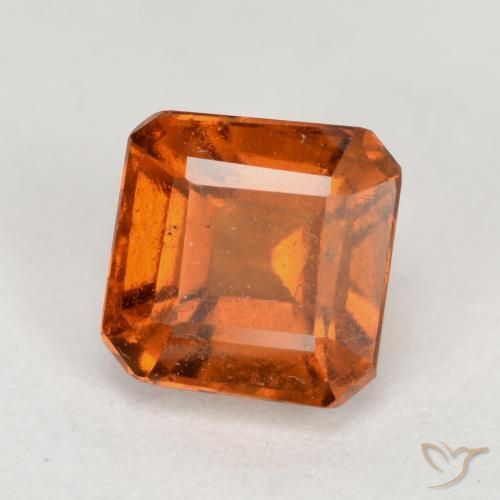 1.69 ct Orange Hessonite Garnet Stone, Natural Hessonite Garnet in Octagon Facet Shape for Sale