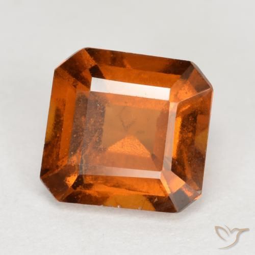 1.63 ct Orange Hessonite Garnet Stone, Natural Hessonite Garnet in Octagon Facet Shape for Sale