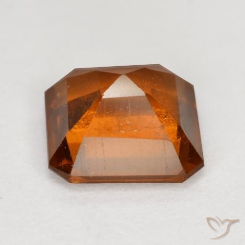 Hessonite Garnet Gemstone in 6.8 x 6.6 mm Size for Sale, Hessonite Garnet Stone in Medium Orange Color
