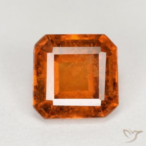 1,24 ct orangefarbener Hessonit-Granat, 6 x 5,9 mm Achteckschliff aus Madagaskar, Photo A