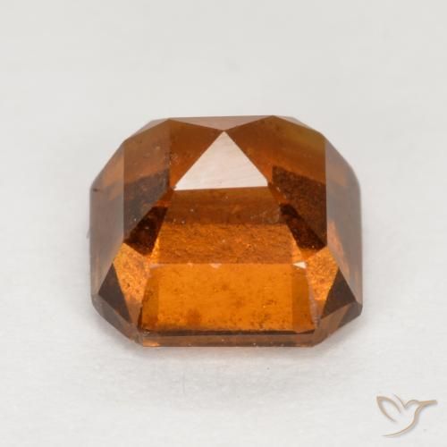 Hessonite Garnet Gemstone in 6.3 x 6.2 mm Size for Sale, Hessonite Garnet Stone in Medium-Dark Orange Color
