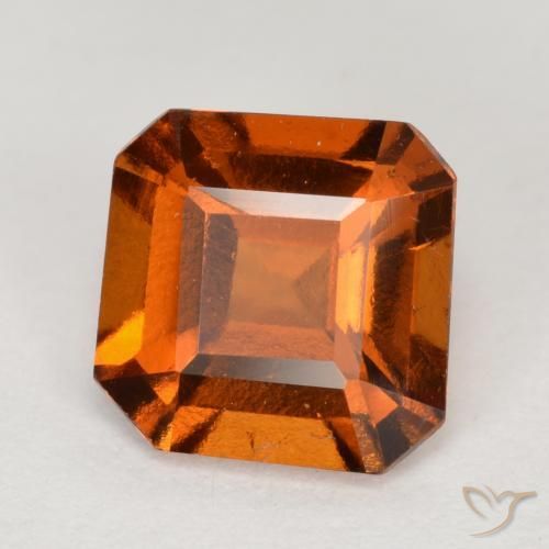 1.51 ct Orange Hessonite Garnet Stone, Natural Hessonite Garnet in Octagon Facet Shape for Sale