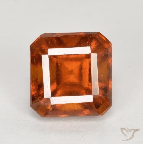 1.51ct Natural Medium-Dark Orange Hessonite Garnet, Emerald Cut, VS
