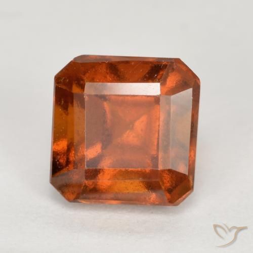 1.51 ct Orange Hessonite Garnet Stone, Natural Hessonite Garnet in Octagon Facet Shape for Sale