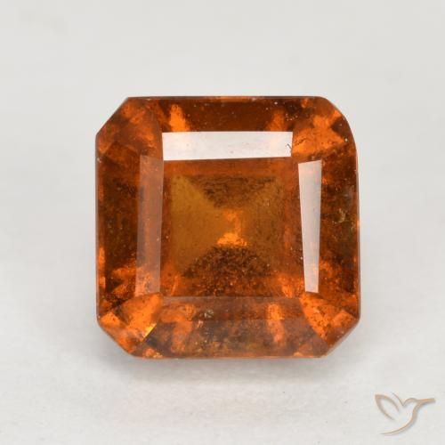 1.84ct Natural Medium-Dark Orange Hessonite Garnet, Emerald Cut, SI