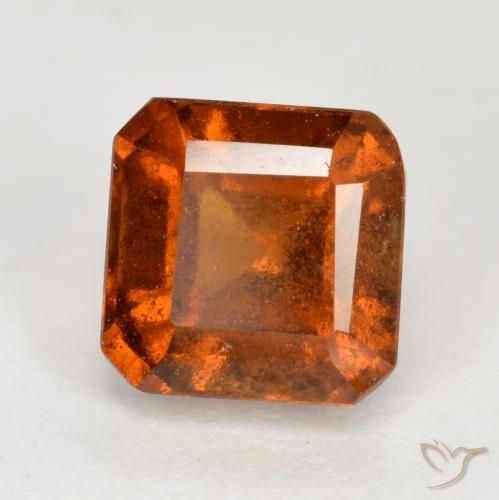 1.84 ct Orange Hessonite Garnet Stone, Natural Hessonite Garnet in Octagon Facet Shape for Sale
