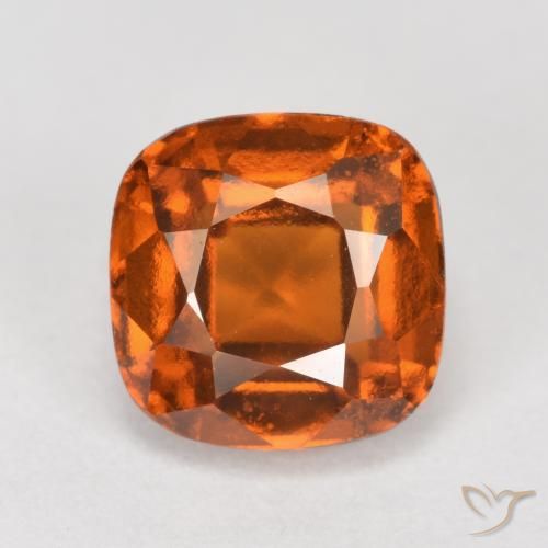 2.45ct Natural Medium-Dark Orange Hessonite Garnet, Cushion, VS