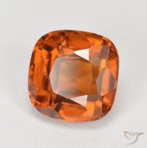 2.45 ct Orange Hessonite Garnet Stone, Natural Hessonite Garnet in Cushion-Cut Shape for Sale