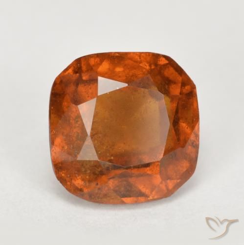 2.41 ct Orange Hessonite Garnet Stone, Natural Hessonite Garnet in Cushion-Cut Shape for Sale