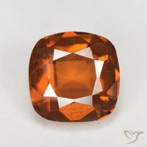 2.40ct Natural Deep Orange Hessonite Garnet, Cushion, VVS-VS