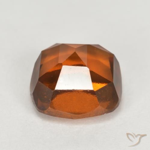 Hessonite Garnet Gemstone in 7.3 x 7.3 mm Size for Sale, Hessonite Garnet Stone in Deep Orange Color