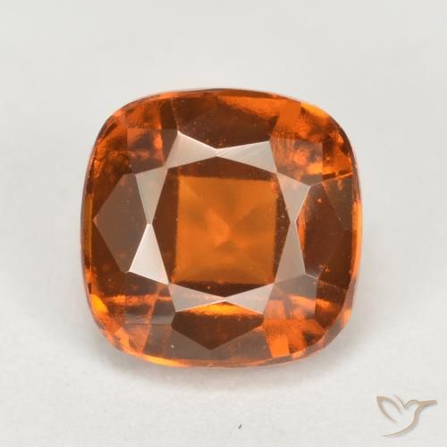 2.46ct Natural Medium-Dark Orange Hessonite Garnet, Cushion, VVS-VS