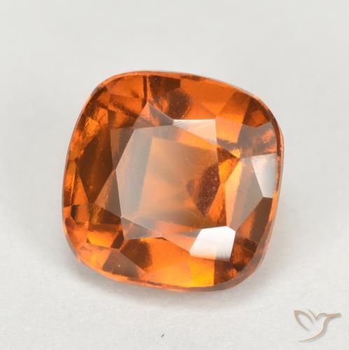 2.46 ct Orange Hessonite Garnet Stone, Natural Hessonite Garnet in Cushion-Cut Shape for Sale