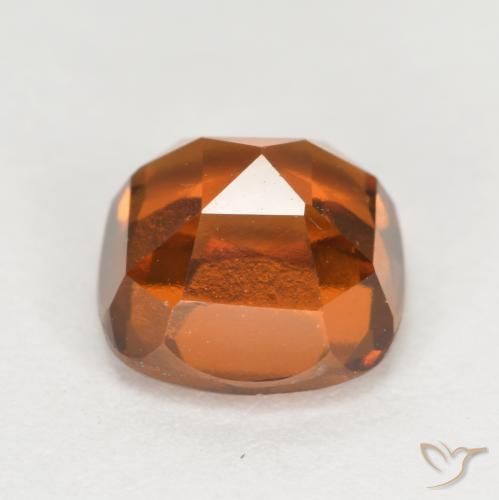 Hessonite Garnet Gemstone in 7.3 x 7.3 mm Size for Sale, Hessonite Garnet Stone in Medium-Dark Orange Color