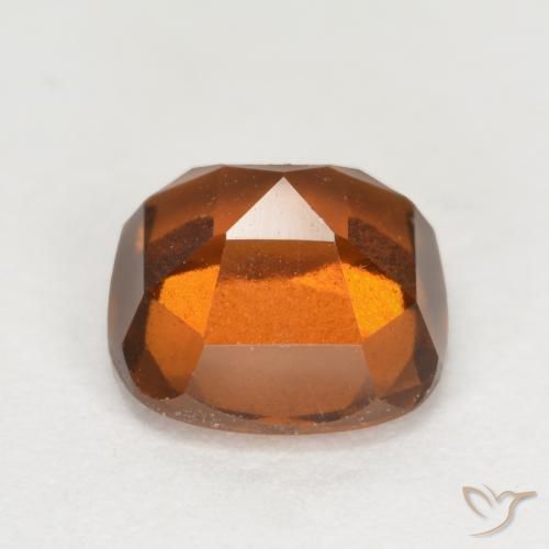 Hessonite Garnet Gemstone in 7.3 x 7.2 mm Size for Sale, Hessonite Garnet Stone in Medium-Dark Orange Color