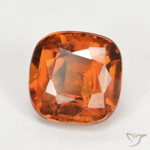 2.42 ct Orange Hessonite Garnet Stone, Natural Hessonite Garnet in Cushion-Cut Shape for Sale