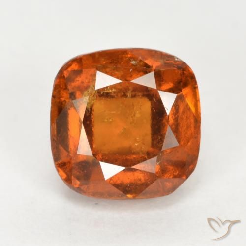 2.40ct Natural Medium-Dark Orange Hessonite Garnet, Cushion, SI