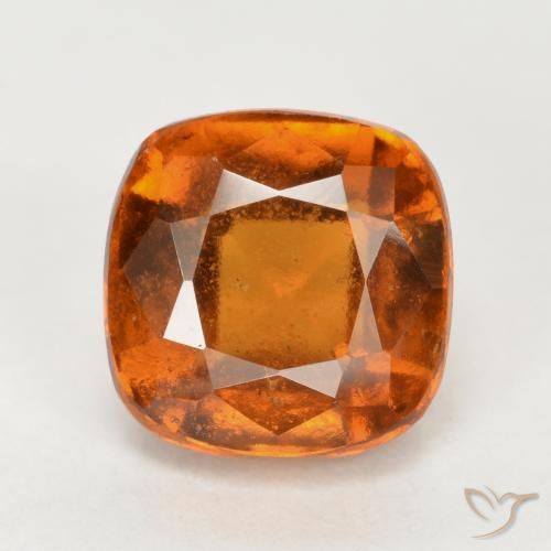 2.50ct Natural Medium-Dark Orange Hessonite Garnet, Cushion, VS-SI