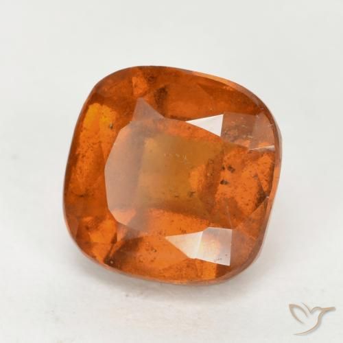 2.55 ct Orange Hessonite Garnet Stone, Natural Hessonite Garnet in Cushion-Cut Shape for Sale