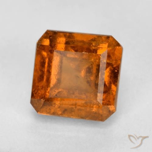 1.39 ct Orange Hessonite Garnet Stone, Natural Hessonite Garnet in Octagon Facet Shape for Sale