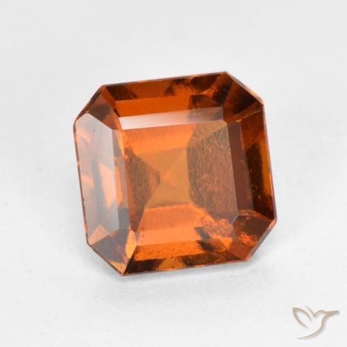 1.65 ct Orange Hessonite Garnet Stone, Natural Hessonite Garnet in Octagon Facet Shape for Sale