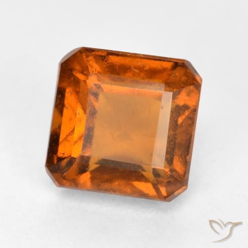 1.66 ct Orange Hessonite Garnet Stone, Natural Hessonite Garnet in Octagon Facet Shape for Sale