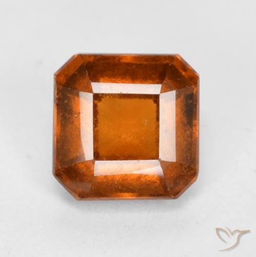 1.40ct Natural Medium-Dark Orange Hessonite Garnet, Emerald Cut, VS-SI