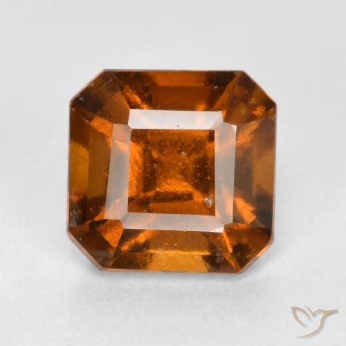 1.46ct Natural Deep Orange Hessonite Garnet, Emerald Cut, VS