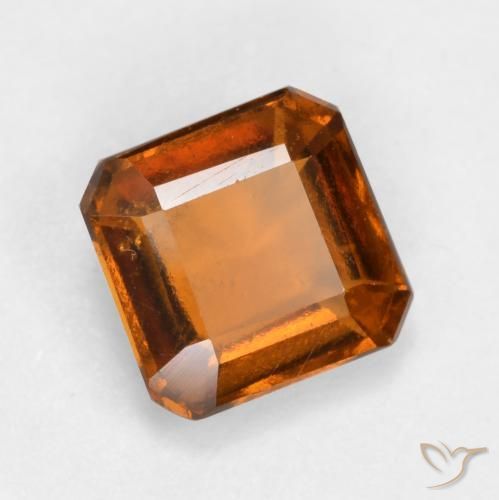 1.25 ct Orange Hessonite Garnet Stone, Natural Hessonite Garnet in Octagon Facet Shape for Sale
