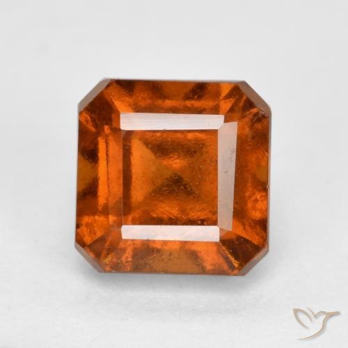 2.17ct Natural Medium-Dark Orange Hessonite Garnet, Emerald Cut, VS-SI